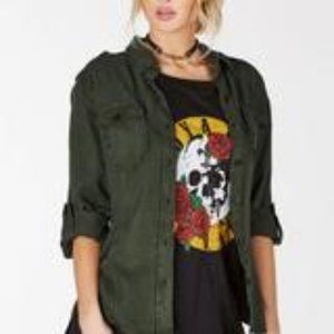 Olive Green Utility Button Up